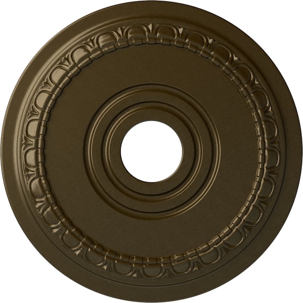 Ekena Millwork Munich Ceiling Medallion (Fits Canopies up to 5 5/8"), Hnd-Painted Brass, 17 1/2"OD x 3 5/8"ID x 1"P CM17MUBRS - main